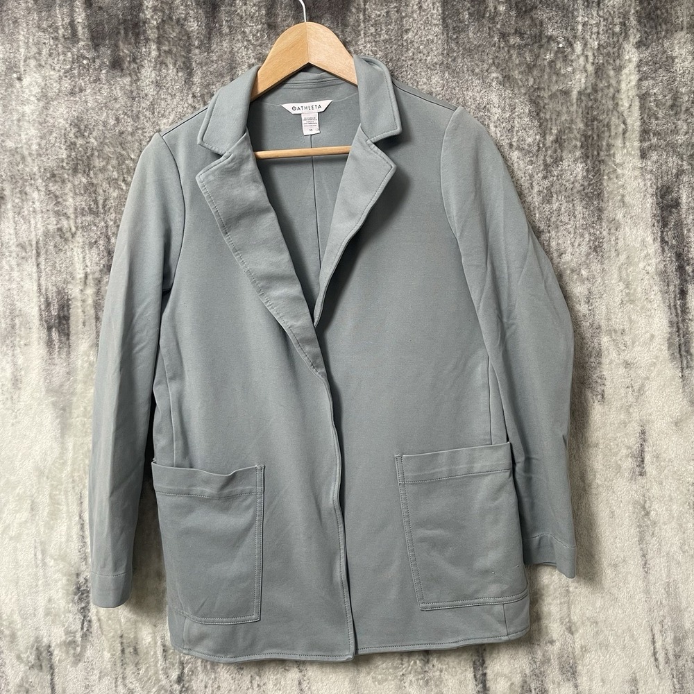 ATHLETA Womens Stretch Grey/Green Size 10 Blazer‎